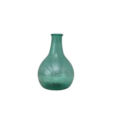 Glass Bud Vase In Teal 3-1/4&quot; x 5-3/4&quot;