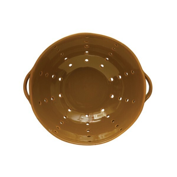 Ceramic Strainer In Olive 13&quot; Final Sale