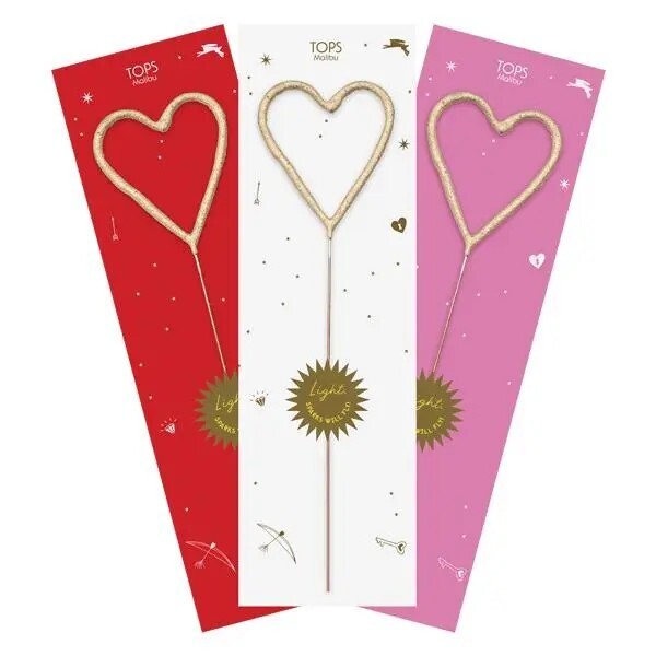 Golden Sparkler Wand Heart Pink