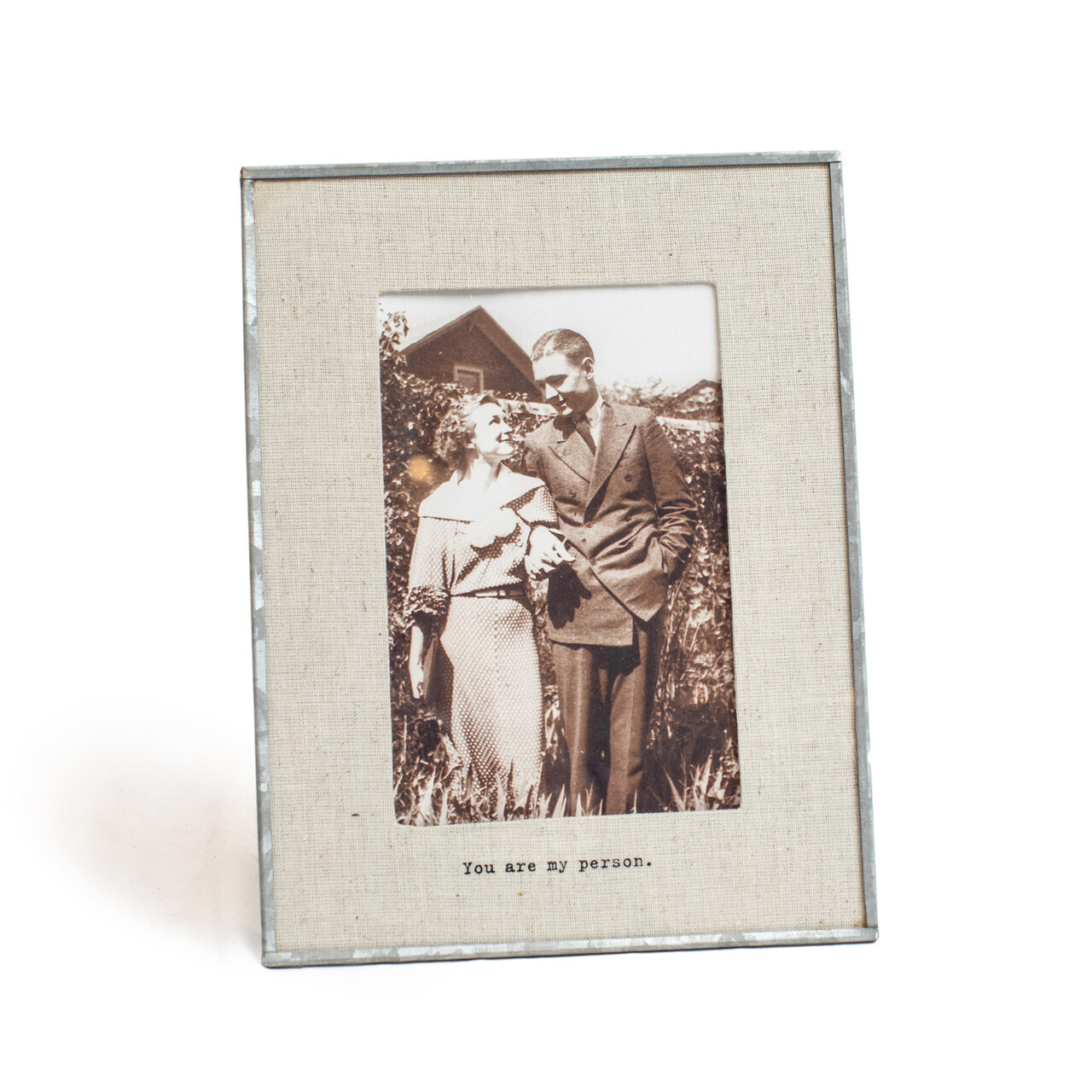 Photo Frame Vertical Glass Linen You Are My Person 6.5&quot; X 8.5&quot;