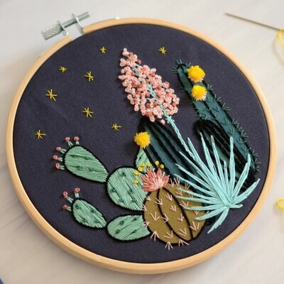 Embroidery Kit Night Cactus