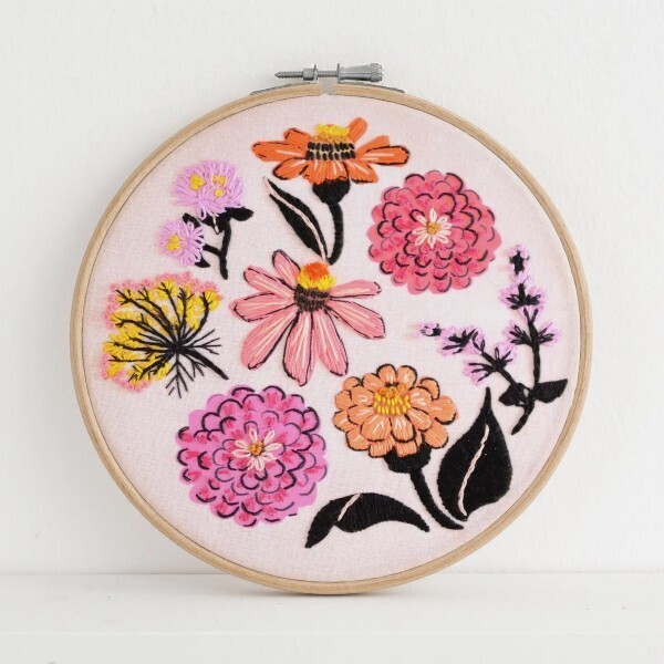 Embroidery Kit Zinnia Sampler