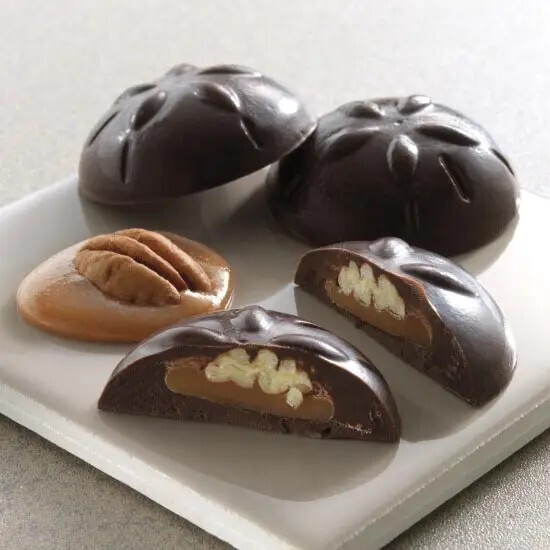 Sand Dollars Dark Chocolate Covered Caramel And Pecan