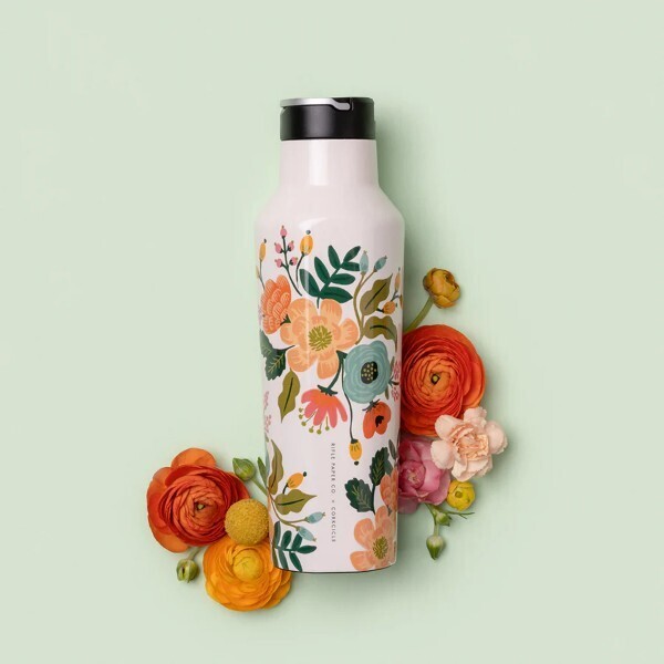 Corkcicle Sport Canteen Gloss Cream Lively Floral 20 Oz.
