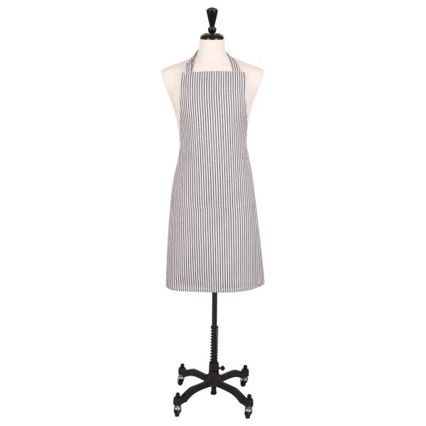 Metro Stripe Apron With D-rings In Black