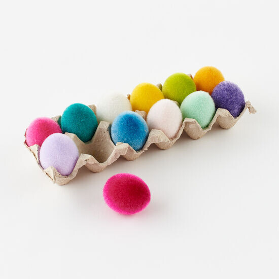 Flocked Egg Assorted Pastel Colors Final Sale