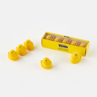 Flocked Peeps Box Of 5 Yellow