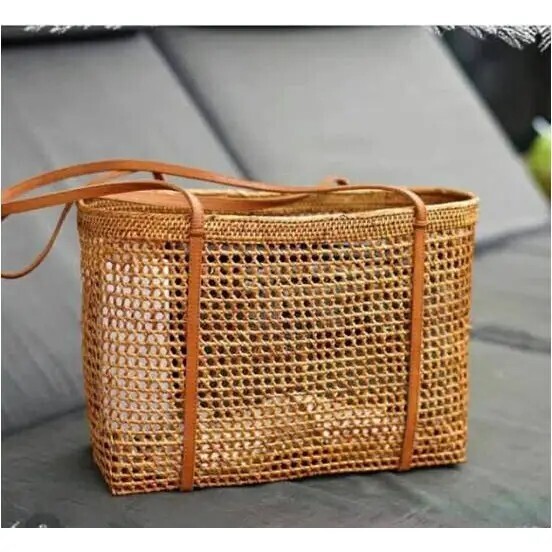 Handwoven Tote Open Weave