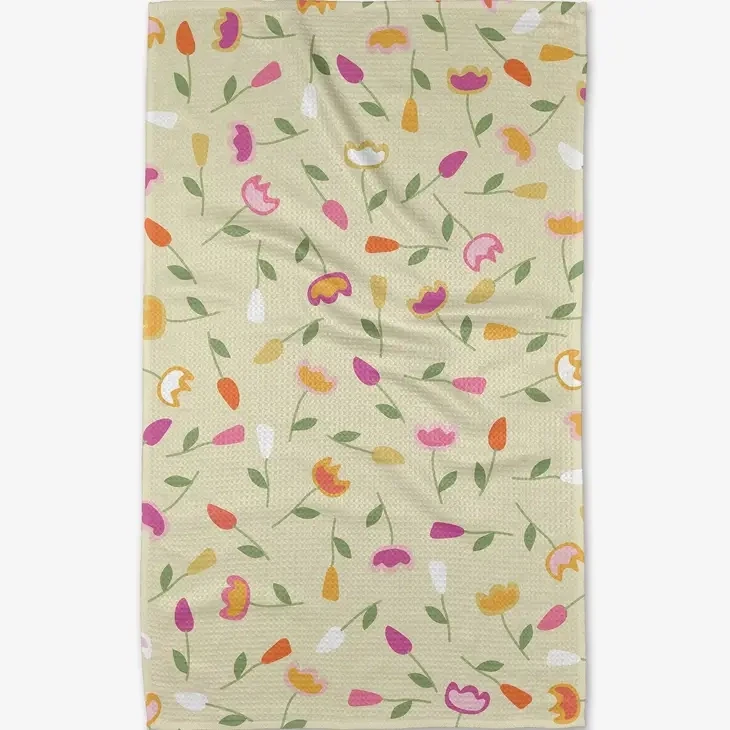 Geometry Tea Towel Bright Buds