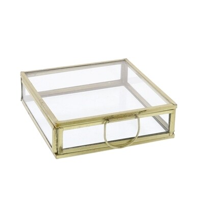 Monroe Brass Flat Square Glass Petite Box