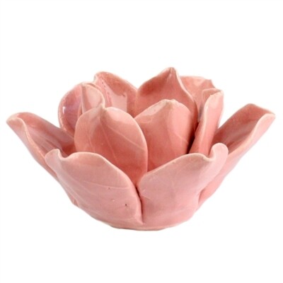 Lotus Tea Light Holder In Pink Handmade