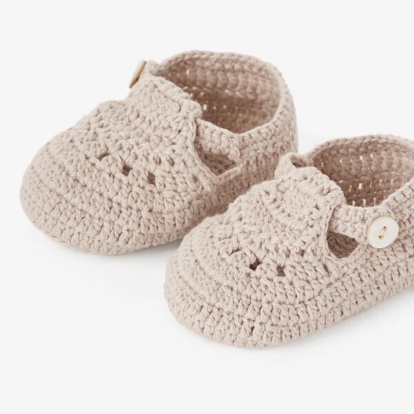 Booties T Strap Taupe 0-12M