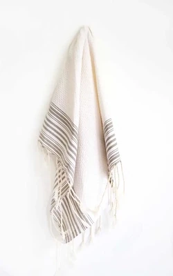 Hand Towel Honeycomb White And Mink