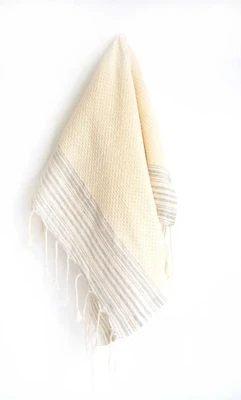 Hand Towel Honeycomb Off White And Pearl Grey
