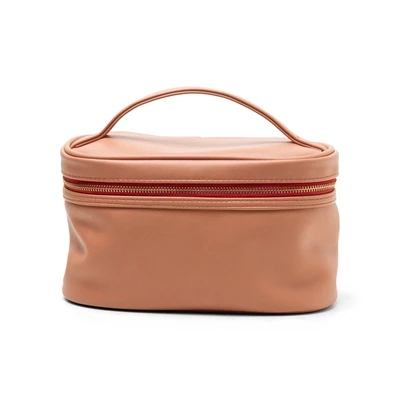 Travel Case Vegan Leather In Rose And Rust Final Sale