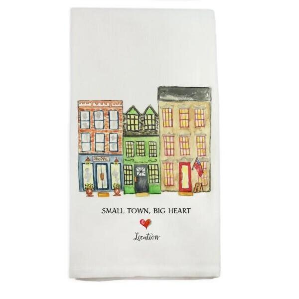 Cotton Tea Towel Small Town Big Heart Bel Air
