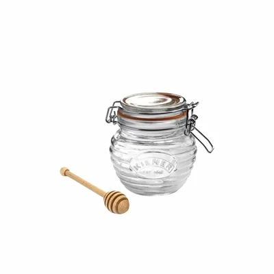 Kilner Glass Honey Pot With Beechwood Dipper 13.5 Oz