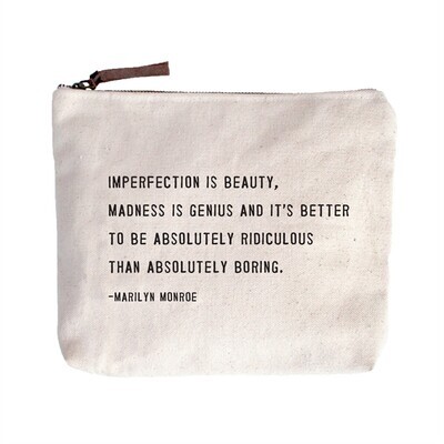 Canvas Zip Bag Imperfection Is Beauty