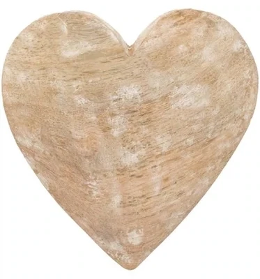 Handcarved Wooden Heart 4.5&quot;x4.5&quot;