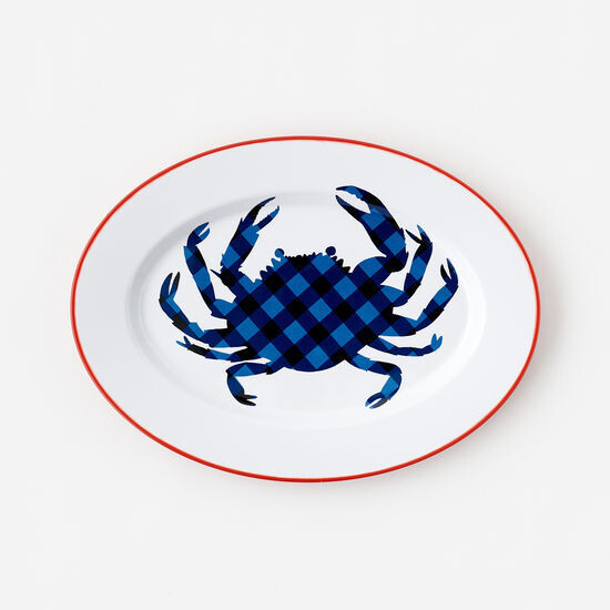Crab Oval Platter Melamine 17"