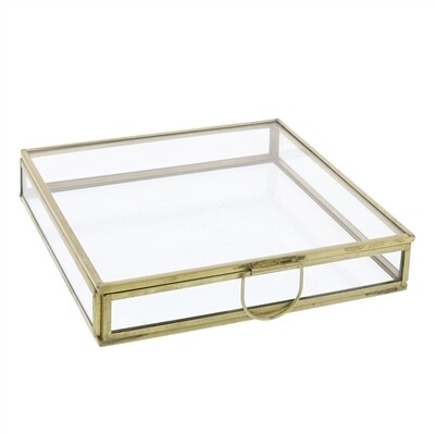Monroe Brass Flat Square Box Small