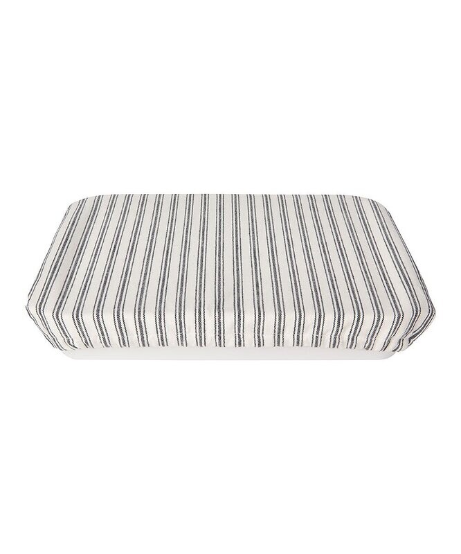 Baking Dish Cover Ticking Stripe Black