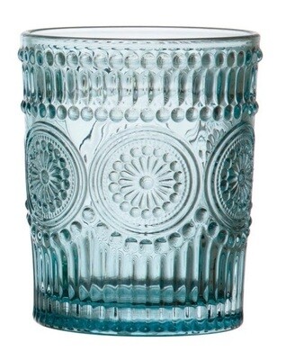 Embossed Drinking Glass Blue