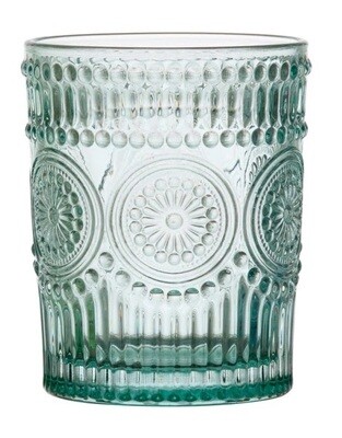 Embossed Drinking Glass Teal