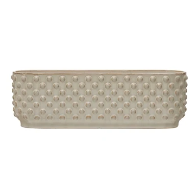 Ceramic White Hobnail Planter With 3 Sections