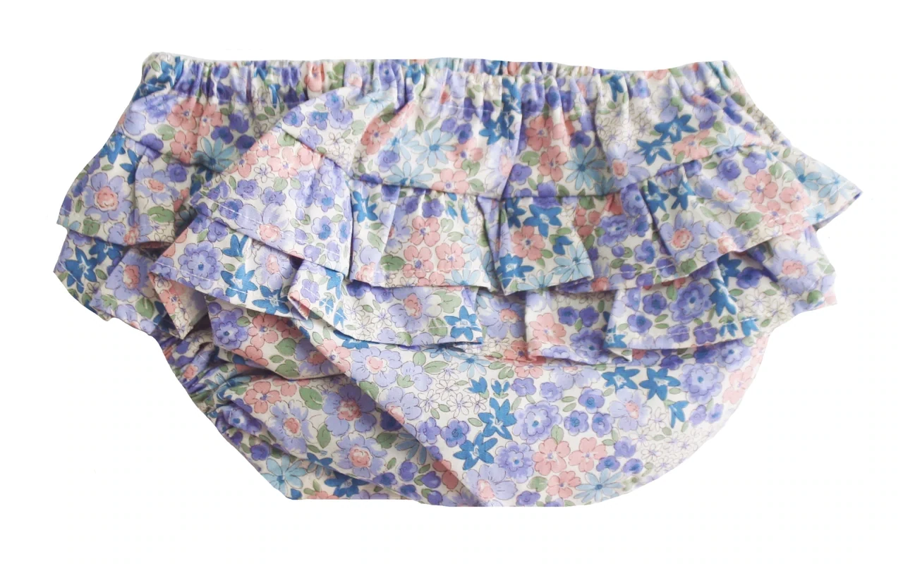 Ruffle Nappy Cover Liberty Blue Small