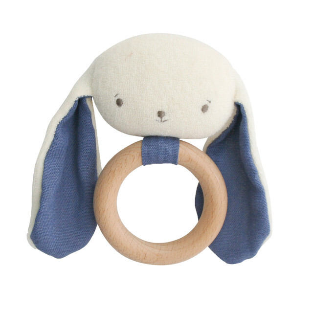 Baby Bunny Teether Rattle Chambray