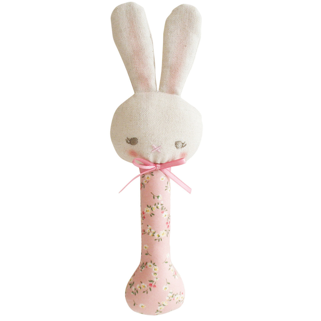 Bunny Stick Rattle Posy Heart