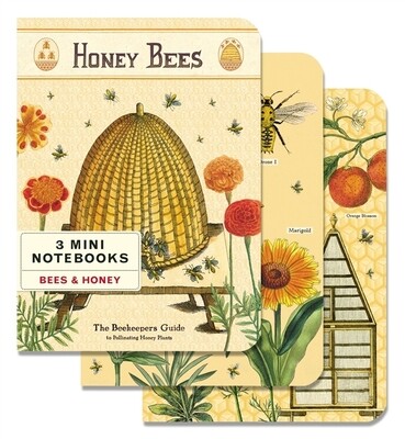 Set Of 3 Mini NoteBooks Bees & Honey