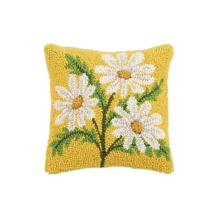Pillow Yellow With Daisies 10x10"