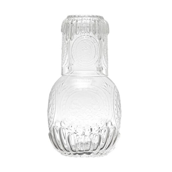 Round Glass Carafe With Glass Cup