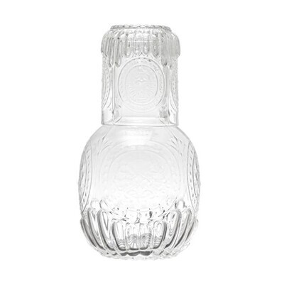 Round Glass Carafe With Glass Cup