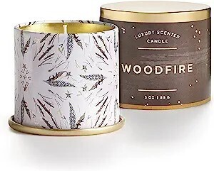 Illume Candle Woodfire Demi Tin