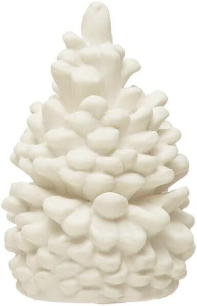 Stoneware Bisque Pinecone In White Small Final Sale