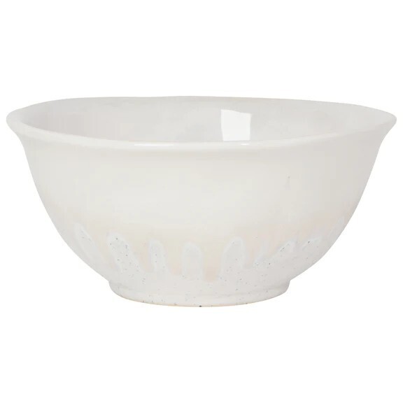 Andes Bowl Cream With Blue Specks Medium 6&quot;