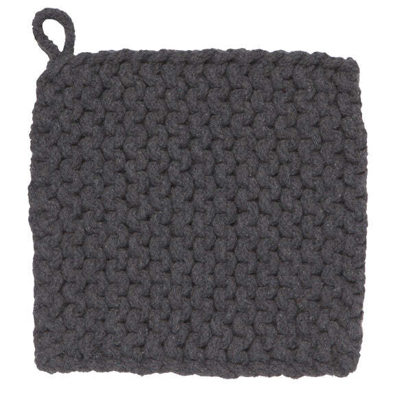 Hand Knit Cotton Potholder Trivet Shadow
