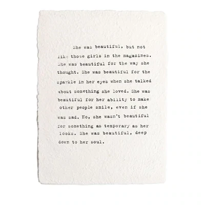 Handmade Paper Print Beautiful Darling