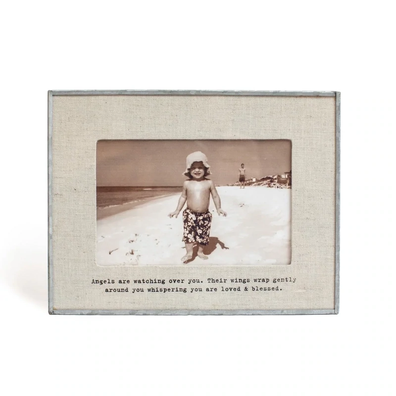 Photo Frame Horizontal Glass Linen Angels Are Watching