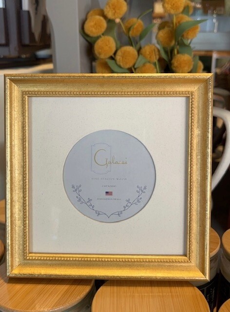 Photo Frame Vintage Gold Bead With Circle Mat 2.75&quot;x2.75&quot;