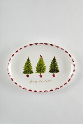 Oval Platter Holiday Trees