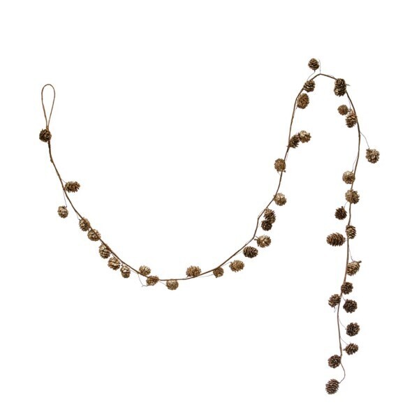 Pinecone Garland With Gold Glitter