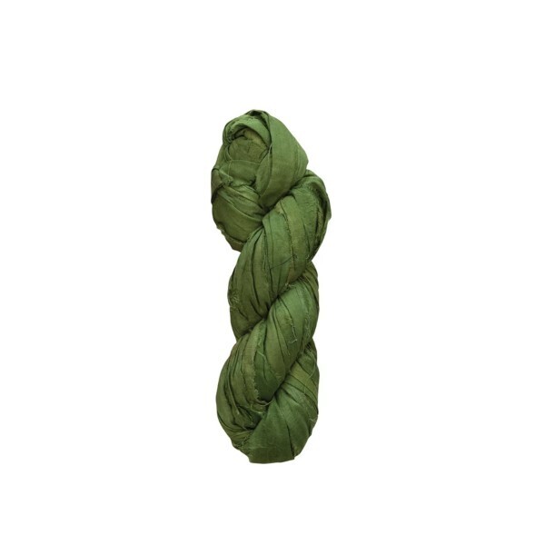 70-75 Yard Recycled Silk Ribbon Green