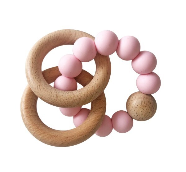 Beechwood Teether Rings Set Rosewater