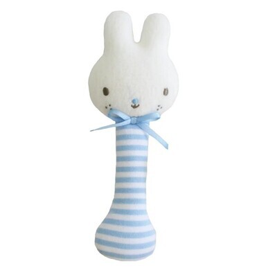 Baby Bunny Stick Rattle Blue