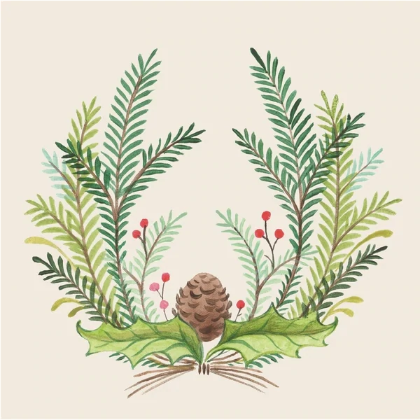 Cocktail Napkins Christmas Sprigs