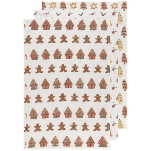 Floursack Dishtowel Set Of Three Xmas Cookies